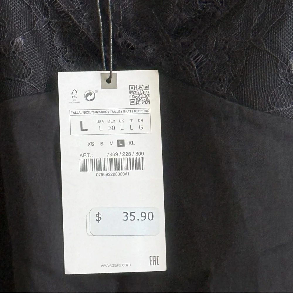 NWT Zara Black Lace Camisole - Picture 3 of 3